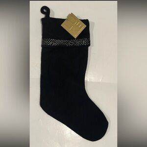 🎄Swarovski Crystals Black Christmas Stocking by Luxe- New & Beautiful!